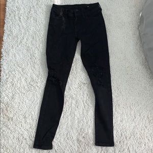 American Eagle skinny black ripped jeans